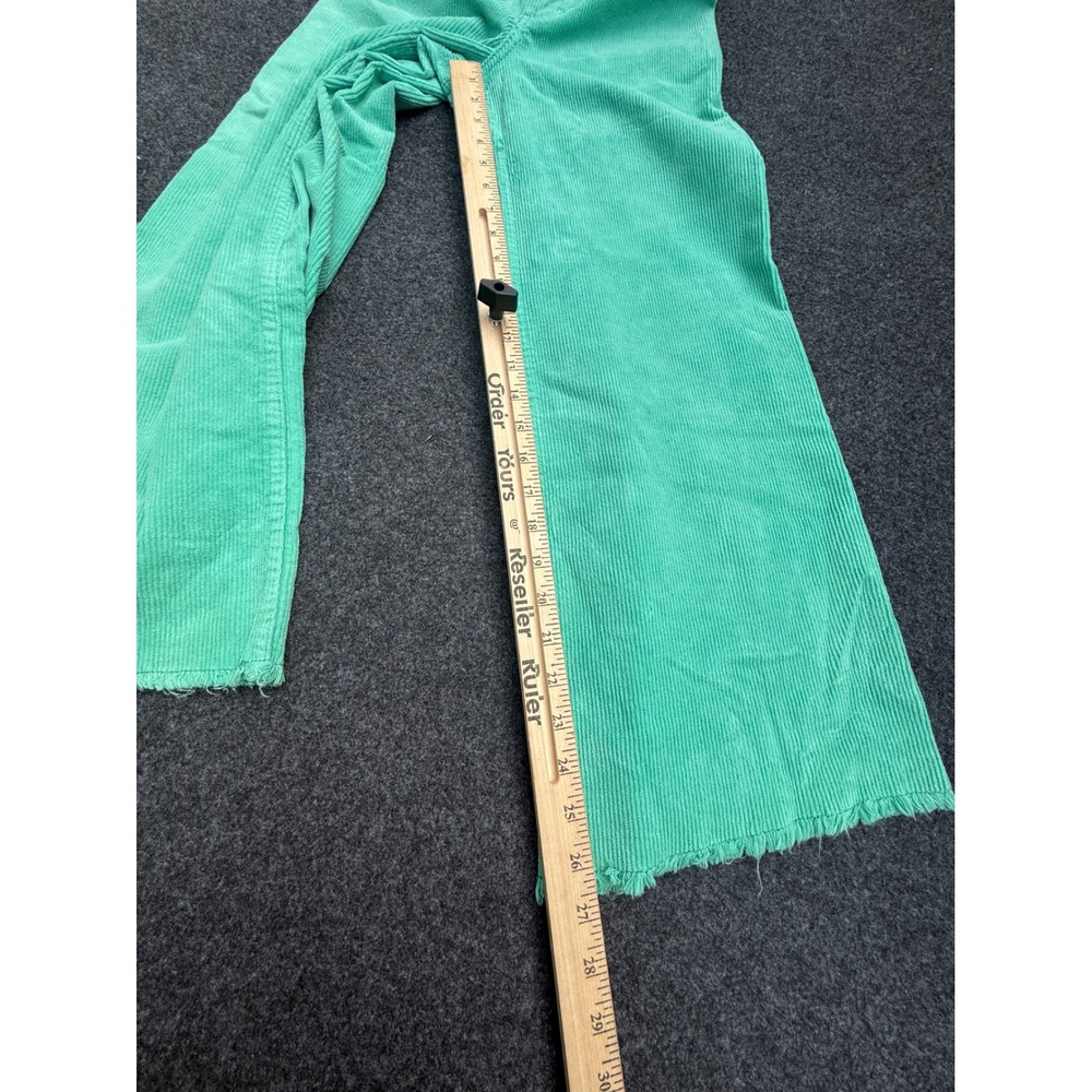Billabong Pants Womens 26 Green Corduroy High Rise Wide Leg Raw Hem Coastal - Picture 6 of 10
